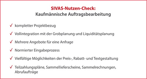 SIVAS kaufmännische Auftragsbearbeitung
