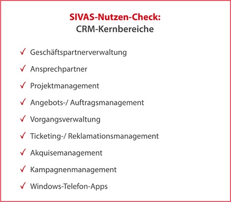 SIVAS CRM-Kernbereiche