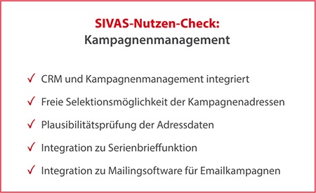 NC-Kampagnenmanagement SIVAS Kampagnenmanagement