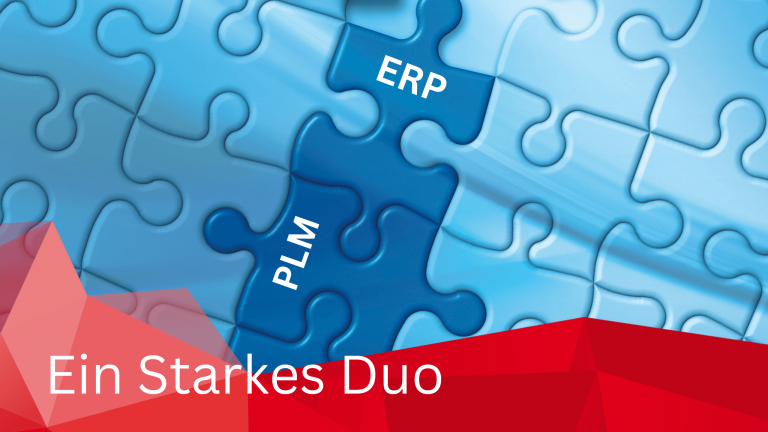 Ein starkes Duo: PLM und ERP dargestellt als ineinandergreifendes Puzzle