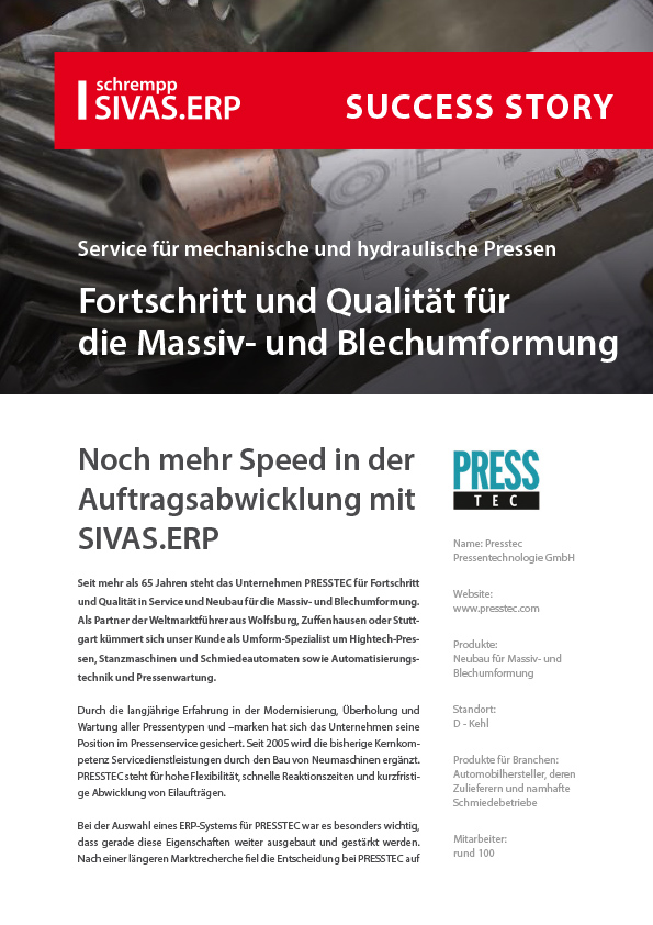 Anwenderbericht PRESSTEC SIVAS.ERP