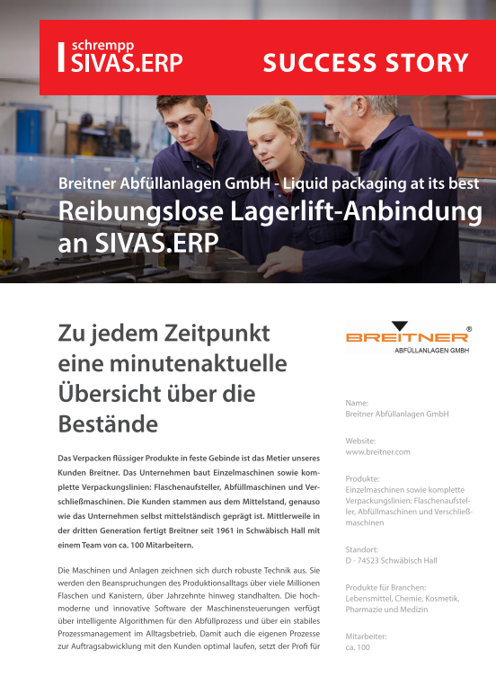 Reibungslose Lagerlift-Anbindung an SIVAS.ERP